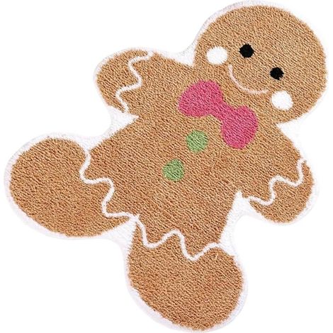 Tapis de Bain de Noël, Paillasson Doux Antidérapant Motif Sapin de Noël/bonhomme en Pain d'épices/bonhomme de Neige, Tapis-brosse Festif de Fête pour Salle de Bain, Cuisine, Salon, Chambre à Coucher (1/5)
