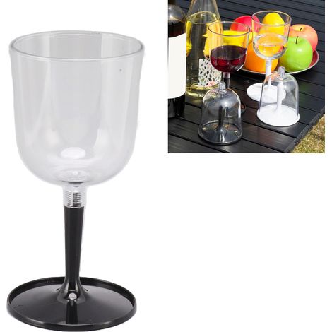 Verre à vin démontable portable anti-rupture transparent pour camping voyage noir capacité 10oz (1/5)