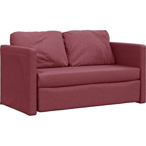 Bodensofa mit Schlaffunktion Weinrot 112x174x55 cm Stoff vidaXL