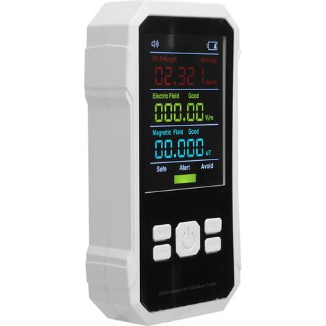 Détecteur de rayonnement RF champ électrique magnétique mesureur portatif blanc (1/5)