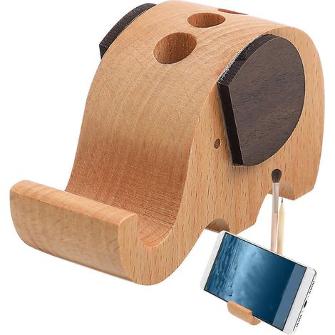 Porte-stylo éléphant compatible avec bureau et support pour téléphone, organisateur multifonctionnel (1/5)