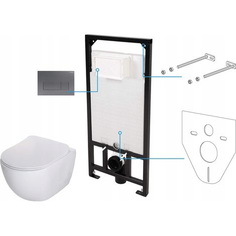 Set wc incassato deante 6 in 1 bianco titanium (1/2)