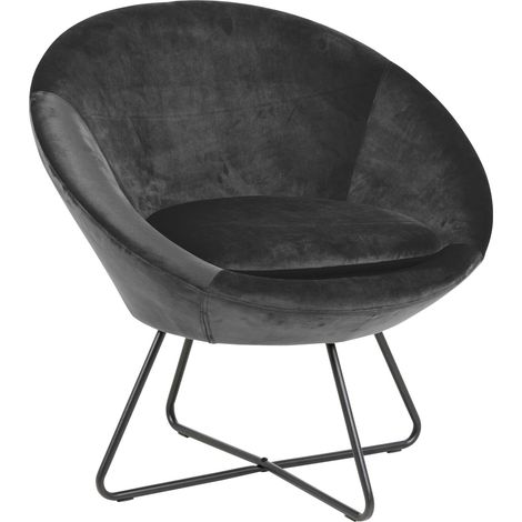 Sillón Norsica 245, Gris oscuro + Negro, 81x82x71cm, Tapiz, Patas: Metal, 0