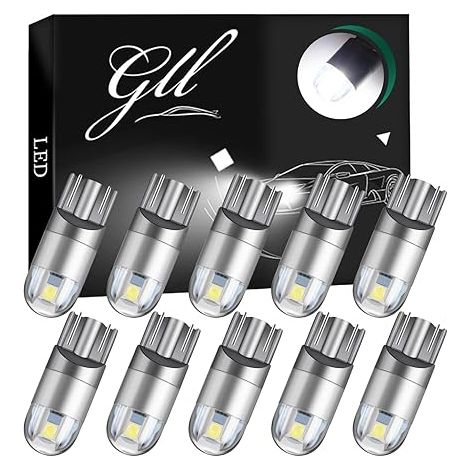 Blanc T10 501 W5W 194 168 2825 Ampoule LED 2-3030-SMD éclairage IntéRieur Voiture Tableau De Bord Vue LatéRale Ampoule Plaque D'Immatriculation 12V (1/5)