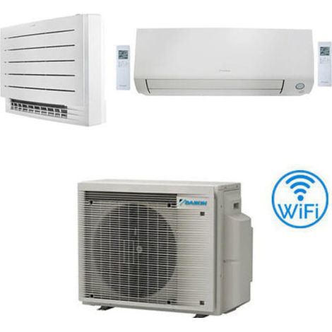 Daikin Perfera All Seasons WiFi + FVXM-B Standklimaanlage mit Perfera R32 Dual Split Inverter 9000 + 9000 BTU mit UE 2MXM40A9 Klasse A+++/A++