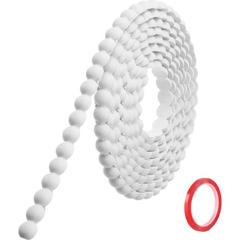 Moulure Murale Décorative Adhésive Blanc (3M x 15mm) Moulure en PVC Flexible avec Bordure Perlée 3D, Baguette de Finition Hydrofuge et À Peindre pour Mur, Cadre de Miroir et Bords (1/5)