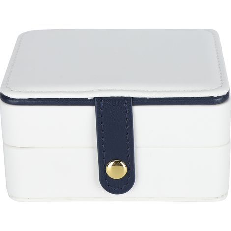 Boîte à Bijoux de Voyage Portable - Élégante et Pratique pour Rangement Bagues, Boucles d'Oreilles et Colliers - Organisateur Blanc (1/5)