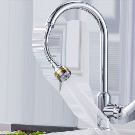 Douchette de robinet en cuivre, rotative à 360°, anti-éclaboussures, avec filtration sous pression, pour cuisine et salle de bain, longueur étendue (1/5)