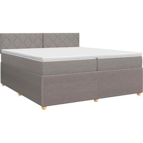 Lit boxspring avec matelas Taupe 200 x 200 cm Tissu vidaXL (1/5)