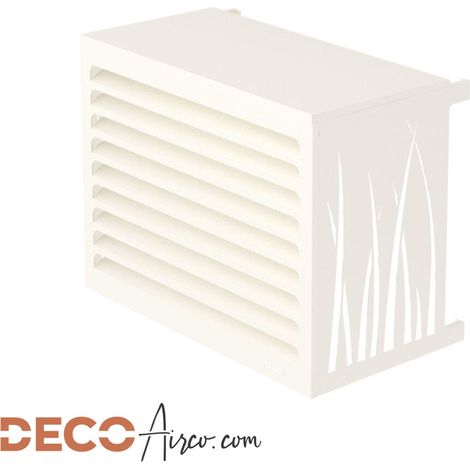 Cache climatiseur blanc crème (RAL 9001) – Anti-rouille – Grande rigidité – Installation murale ou au sol – Garantie 5 ans