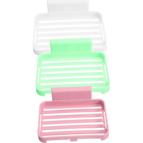 3-teiliger, selbstklebender Wandorganizer mit Abtropfschale für Bad, Küche und Balkon – Hygienischer Organizer für Toilettenartikel und Accessoires (1/5)