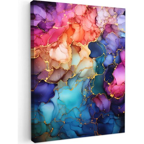 TABLEAU SUR TOILE Marbre - coloré - abstrait Toile Peinture 60x80 cm (1/5)