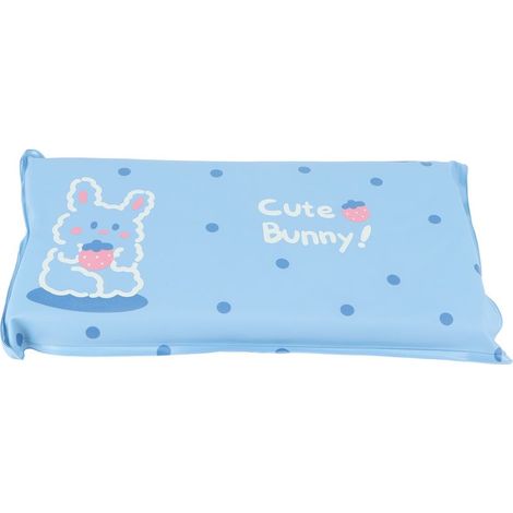 Oreiller rafraîchissant pliable à cristaux de glace pour une sieste en toute tranquillité, idéal pour les enfants et les adultes. Motif lapin bleu. (1/5)