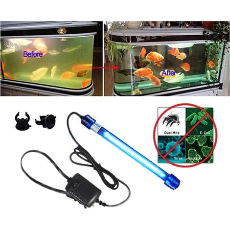 Stérilisateur à lumière UV pour aquarium,Lumière UV,Pour nettoyer les algues vertes,Maison pour chien,Stérilisateur UV,Pour filtre de carter, bassin, piscine,Stérilisation (13 W,33 cm de longueur) (1/5)
