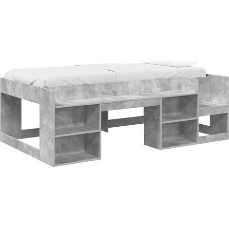 Maison Exclusive - Kinderbettgestell mit Stauraum Betongrau 80 x