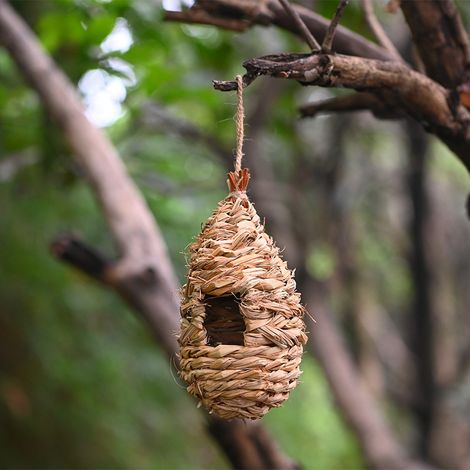 Straw bird nest, handmade woven gourd birdcage, gardening and pet supplies decoration (1/5)