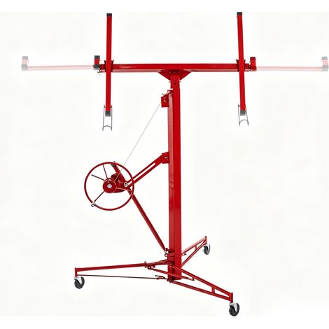 Teleskop-Hebestütze 124 x 137 x 180 cm aus rotem Stahl mit Rollen – MEUBLIV (1/5)