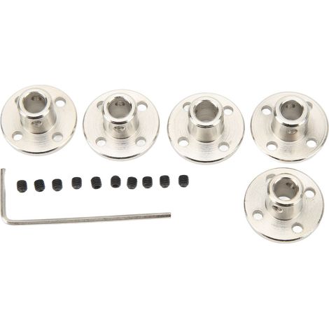 5Pcs Accouplement d'Arbre Rigide 6mm avec Bride pour Moteurs de Modèles RC, Accessoires d'Axe et Pièces de Guidage (1/5)