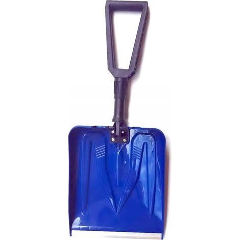 Pelle pliante multifonction pour survie, jardin et déneigement automobile – Lame en acier inoxydable, bleue, 4-en-1 (1/3)
