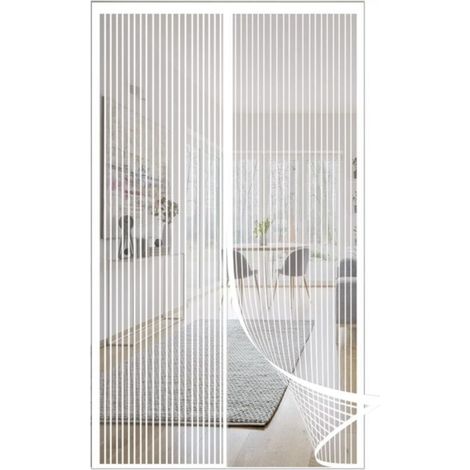 Magnetic mosquito net door, fly screen door curtain, magnetic closure mosquito net door, automatic closing, 100x220CM white (1/5)
