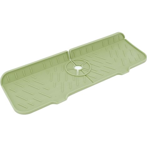 Protecteur de Robinet de Cuisine en Silicone - Tapis Anti-Éclaboussures Vert pour Évier et Plan de Travail
