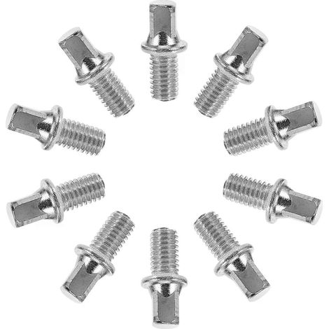 Lot de 10 vis de fixation pour tambour M6 x 10 mm en fer argenté, vis pour axe de pédale, boulons de réparation, pièces de percussion - JXLGV (1/4)