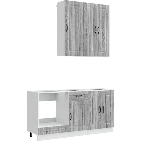 Maison Exclusive - Kuchyňská jednotka KALMAR 5 ks Šedý Sonoma Kompozitní dřevo (1/5)