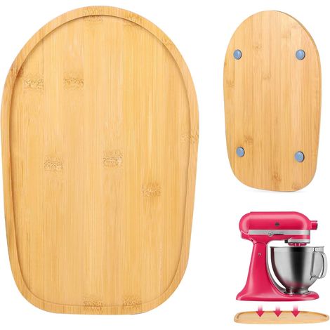 Tabla deslizante de bambú compatible con KitchenAid para batidora de pie (34 x 21 cm)