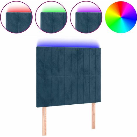 Maison Exclusive - Cabecero con luces LED terciopelo azul oscuro (1/5)