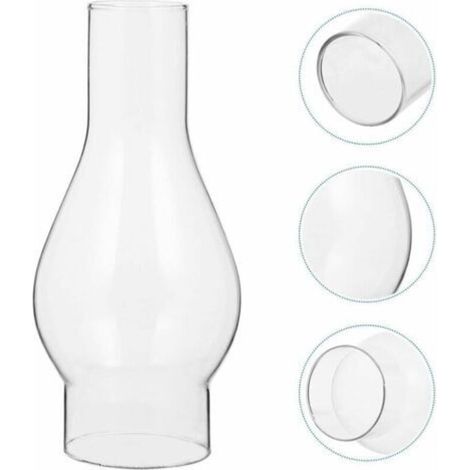 Abat-jour en verre résistant aux hautes températures – Compatible avec lampes à huile et kérosène – Dimensions 3,5x5,4x7,6 cm