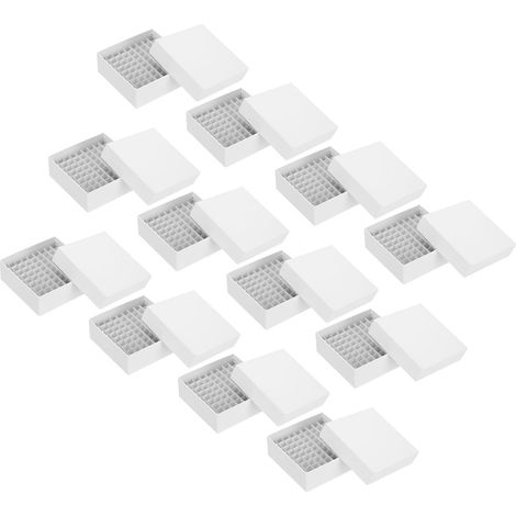 81 Puits Boîte De Stockage Congélateur Pour Tubes De Centrifugation, 12 Pcs Support En Carton Étanche Pour Tubes De 0.5ml, 1.5ml, 1.8ml, 2ml Échantillons En Fioles, Blanc (1/5)
