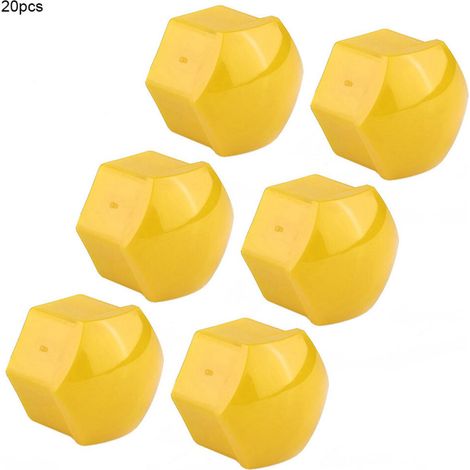 Geeignet für Radmutternkappen, 20 Stück pro Packung, 19 mm, gelb.