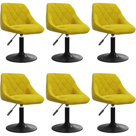 Maison Exclusive - Sedie da Pranzo Girevoli 6 pz Giallo Senape in Velluto