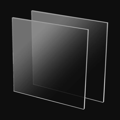 Lot de 2 plaques acryliques transparentes de 30 x 30 cm - Plaque en verre acrylique transparent de 10 mm d'épaisseur - Plaque en plastique carrée pour la signalisation, la peinture, (1/5)