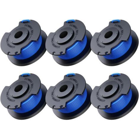 QORVA-Lot de 6 bobines de rechange pour coupe-bordures Ryobi One + AC14RL3A 18 V 24 V 40 V, diamètre de bobine 1,6 mm, longueur 3,4 m