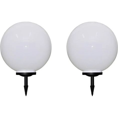 Set di 2 lampade solari decorative per vialetto da giardino 71 x 50 x 10 cm illuminazione automatica in PP bianco 020046367