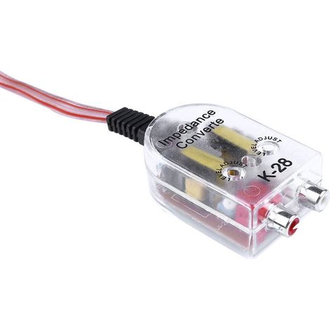 Audio Low High Car Amplificateur vers haut-parleur Convertisseur 12 V Adaptateur d'impédance Interrupteur voiture Câble Clips Petit (Noir, Argent, Taille Unique) (1/4)