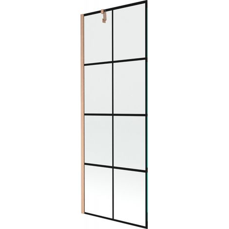 Mexen Next einteilige Badewanne-Faltwand 70 x 150 cm, schwarzes Muster, gebürstetes Kupfer - 895-070-000-00-77-65 (1/5)