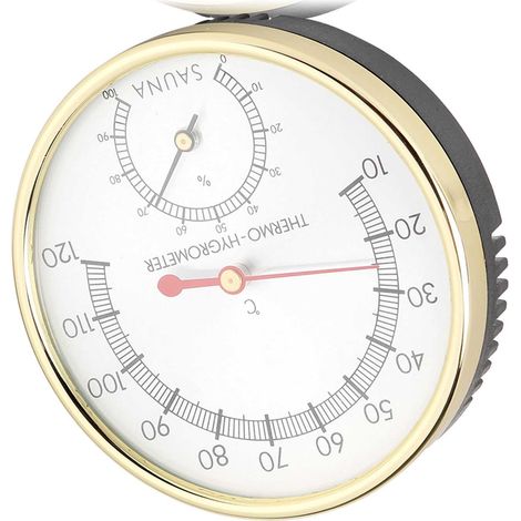 Thermomètre-hygromètre d'intérieur à cadran métallique, accessoire pour sauna (1/5)