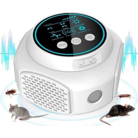 Ultrason Souris et Rats Puissant, 360° Répulsif rongeurs à Ultrasons 3 Modes Anti Souris Répulsif Souris, 300 M² Large Portée Ultrasons Anti Rongeurs pour Souris Rat Araignée Moth Fourmi (1/5)