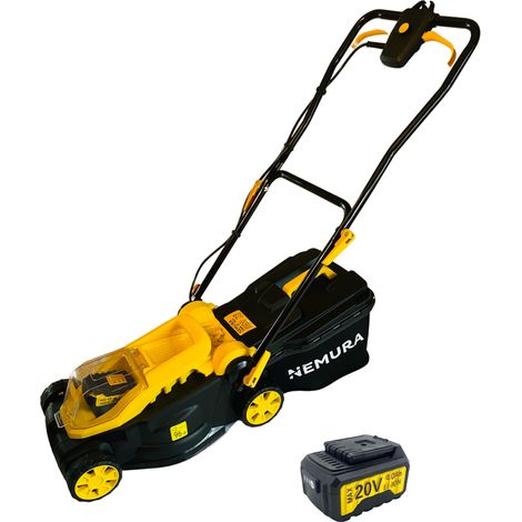 Tondeuse à batterie NEMURA 20V + Batterie 4Ah + Chargeur rapide - Coupe de 32cm