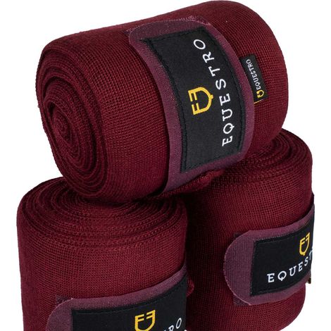 EQUESTRO Fasce da riposo in lana di alta qualità BURGUNDY CAVALLO (1/3)