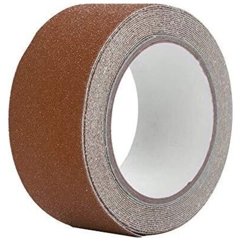 DEESSE SHOP-Ruban adhésif coloré anti-dérapant en PVC de 5 m 5 cm pour décor de sécurité au sol d'escalier (marron) (1/4)