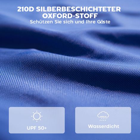 Jeu de 3 panneaux latéraux à fermeture éclair pour tonnelle 3 x 3 m, bleu foncé (1/4)
