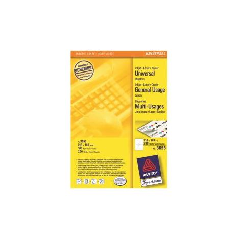 Avery Zweckform, Etiquetas Avery 210 x 148mm, A4 (3655) (1/2)
