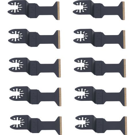 Lot de 10 lames de scie oscillante multifonctions HSS/HCS, revêtement anticorrosion, lames universelles pour scie sauteuse permettant des coupes précises, de rechange