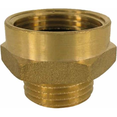 Messing Fitting, Doppelnippel, 1" IG x 1/2" AG