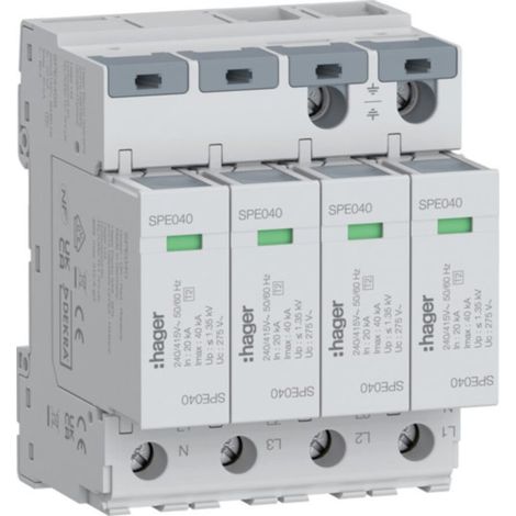 Hager Überspannungsableiter 4P TNS 40kA SPE440S