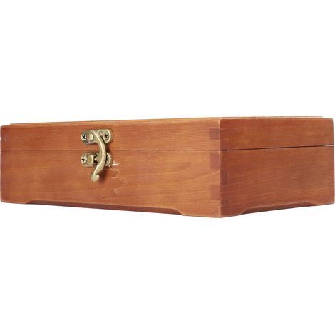 Boîte en bois antique rectangulaire, étui à papeterie pour enfants, rangement multifonctionnel de bureau (1/5)