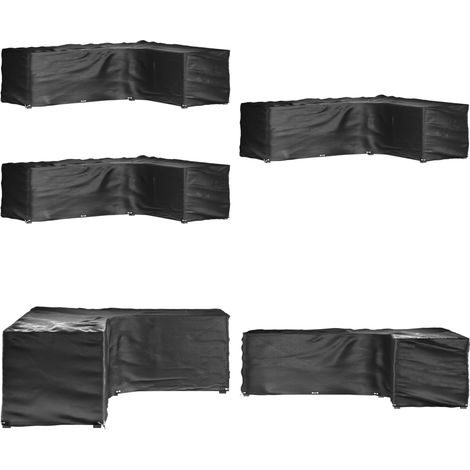 Gartenmöbel-Abdeckungen in L-Form 2 Stk. 16 Ösen 260x210x80 cm - Gartenmöbelschutzhülle - Rattanmöbel Abdecken - Wetterfeste Gartenabdeckung - UV-Schutz - Gartenmöbelüberdachung - Home & Living (1/5)